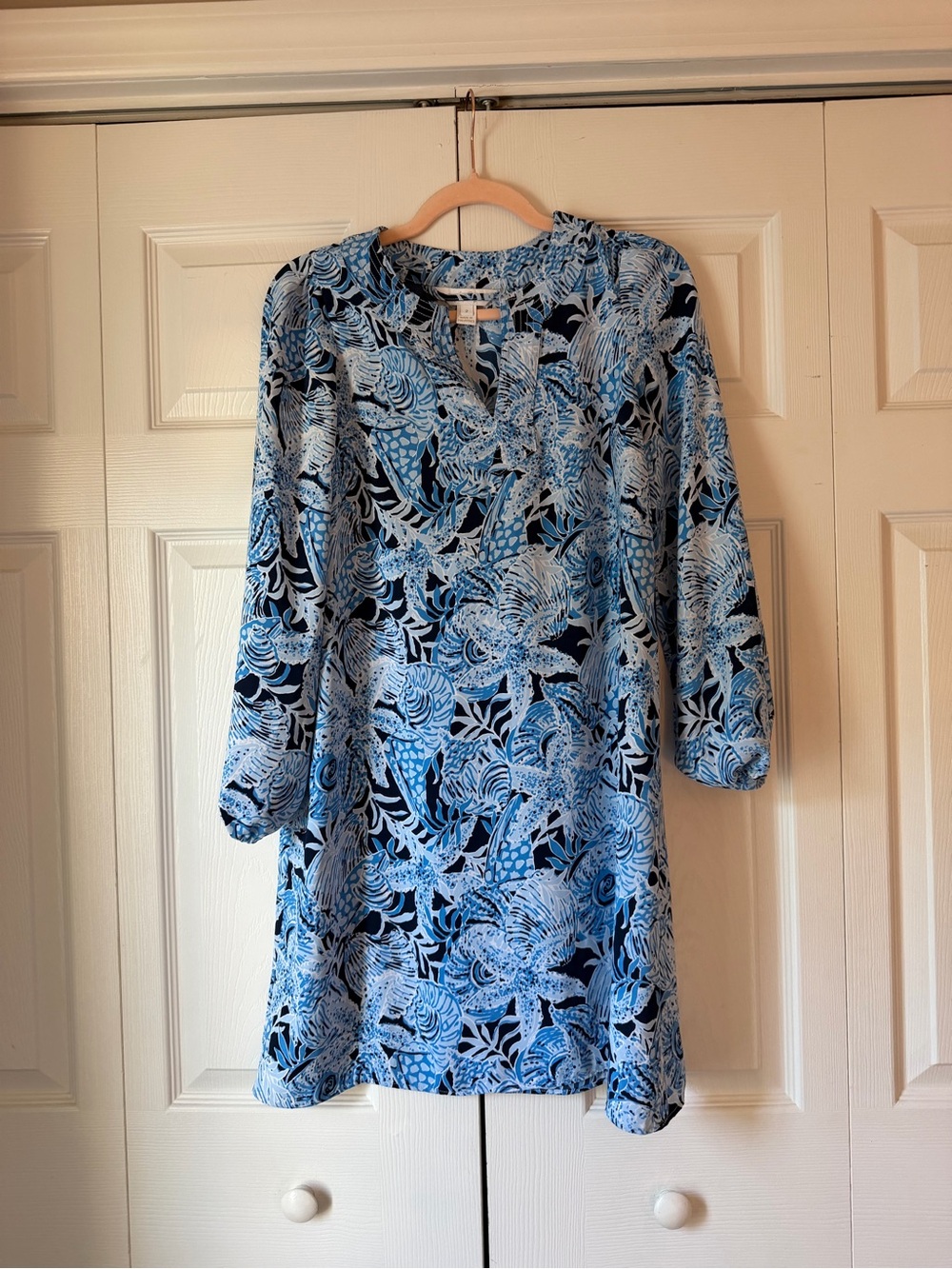 Lilly Pulitzer Blue Nautical Long-Sleeve Tunic Dress
